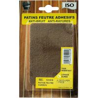 Patin feutre adhésif 75x100 marron x1 sc - ISO