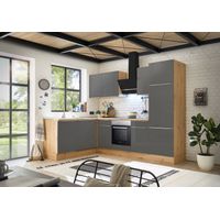 Küche Küchenzeile Winkelküche Marleen Premium 280 cm Grau Artisan Eiche Respekta