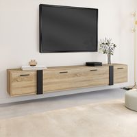 Mueble de TV mural PHOENIX de 180 cm y 3 puertas de diseño industrial