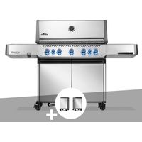 Barbecue à gaz Prestige 665 inox + 2 meubles de rangement tablette - Napoléon