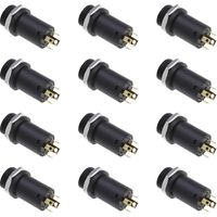 JSSEVN-12pcs Mini conector hembra estéreo de 3,5 mm con tuercas Conector de montaje en panel estéreo de 3,5 mm para soldar auriculares