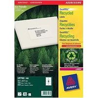 Etichette indirizzi Avery LR7165-100, bianche riciclate, confezione da 100 pezzi