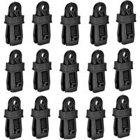 Ahlsen 15PCS Clip de Tente Camping Pinces en Plastique pour Bâche pour Activités Camping Canopy (Noir)