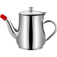 Pot à huile en acier inoxydable avec passoire à mailles fines, récipient à graisse, flacon distributeur d'huile, bidon de stockage d'huile pour la cuisine (48 oz)
