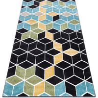 Tapis POLI 9139A Cube 3D noir / bleu black 160x220 cm
