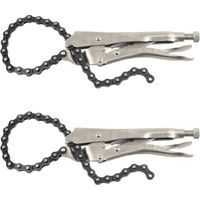 Swpeet 2er-Pack 23 cm (9 Zoll) robuste Kettenklemme aus legiertem Stahl mit 51 cm (20 Zoll) Kette, wendbares Ölfilter-Werkzeug, Rohrverschraubungs-Kettenschlüssel für maximale Verriegelungskraft