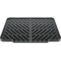 CCYKXA Tapis d'égouttage de vaisselle 40 x 30 cm, tapis d'égouttage de cuisine en silicone, tapis de cuisine antidérapant résistant à la chaleur, tapis d'égouttage d'évier, noir