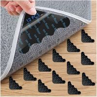 Tapis Antidérapant, 12 Pcs Rug Grippers Autocollants Réutilisables et Lavables, Tapis Antiglisse pour Cuisine, Chambre, Salon, Salle de Bain