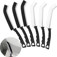 Lot de 6 brosses de nettoyage pour fissures, joints et carrelage, multi-usages avec poignées pour portes, fenêtres, salles de bains, cuisines, antirouille (3 noires + 3 blanches)