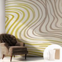 Papier peint décoratif avec colle pour salon, chambre à coucher et bureau – Design moderne et facile à poser Élégance fluide 250x250 cm