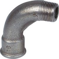 Raccord fonte noire coudé 90 degrés à visser - MF 3/4' - Grand rayon - Série 1
