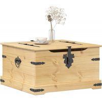 Vidaxl – Boîte de rangement en bois de pin massif 78x78x45 cm – Mécanisme de levage à gaz – Grand espace de rangement – Utilisation polyvalente