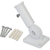Flag Holder, Adjustable Wall Mount with Metal Screws, White - Crezuo