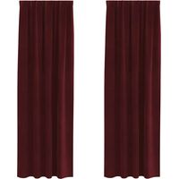 Vidaxl – Rideau occultant 2 pcs velours rouge vin 140 x 225 cm – Bloqueur de lumière efficace – Installation facile avec boucles en tissu