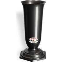 KADAX Grabvase aus Kunststoff, Blumenvase, Steckvase für Grab, 15.5 cm, grafit