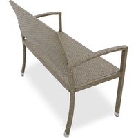 Rattan garden bench comfortable 2 seater for patio or garden