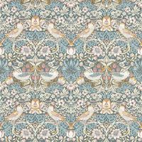 William Morris Design Strawberry Thief Wallpaper Slate Blush Paste The Wall