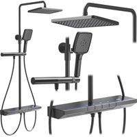 Colonna Doccia Termostatica REA Pedro Titanium con Soffione a Pioggia e Doccetta