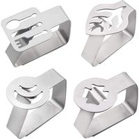 Pinces à Nappe en Acier Inoxydable Nappe Clips pour Home BBQ Mariage Party 4 Pièces
