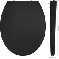 Anycee Max Asiento de inodoro Soft Close, de duroplast negro, de liberación rápida