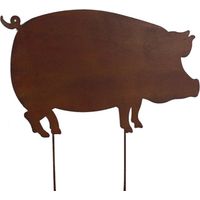 Cochon en métal - Déco jardin 34cm