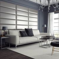 Panneau Décoratif Tête De Lit Capitonnée Mural 76cm Cuir Champagne