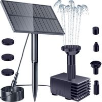 Fontein op zonne-energie, voor buiten, met filter, zonnepomp voor vijver, zwembad, aquarium, 6 sproeiers