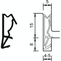 Haustürdichtung S 6515a, Kunststoff schwarz