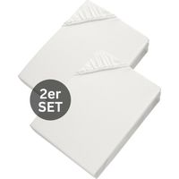 SCHÖNER WOHNEN lenzuolo con angoli BASIC - Set da 2 200x200 cm, Bianco
