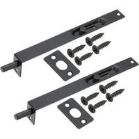 Ein Set aus zwei 20,3 x 2,2 cm großen Einsteckschlössern aus massivem Messing für Doppeltüren ein verdeckter Schiebetürriegel aus Edelstahl für Holzschiebetüren, Schränke und Kleiderschränke.