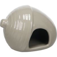 Maisonnette pour rongeur en céramique forme gland taupe