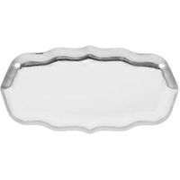 Porte-bijoux de bureau, plateau décoratif à bijoux, plateau de rangement pour bijoux en acier inoxydable (argenté)