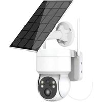Caméra de sécurité extérieure Caméra Solaire HD sans Fil caméra IP PTZ avec Panneau Solaire et Batterie Rechargeable caméra de sécurité de Surveillance vidéo CCTV 4MP à la Maison, allée, Couloir