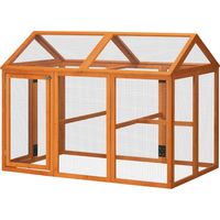Pawhut – Enclos poulailler en bois 140 x 88,5 x 106 cm – Structure en sapin et métal – Sécurisé avec portes verrouillables – Pour 1-3 poules