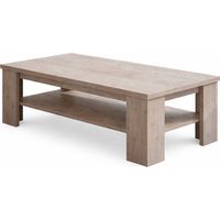 Tavolino Da Caffè Con Ripiano Inferiore E Vano A Giorno Tavolo Basso Moderno Design Elegante Minimal Per Soggiorno Salotto Zona Living Struttura Resistente 41 x 130 x 67 Cm Colore Rovere Alaska