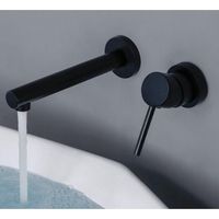 Miscelatore lavabo da parete incasso KAVALA 2 fori nero opaco