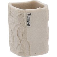 Gobelet paola en polyresine carre effet pierre 300ml - naturel - Tendance