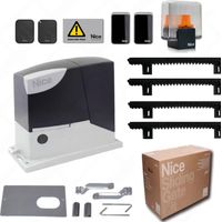 Nice – Kit d'automatisation pour portails coulissants jusqu'à 400 kg – Moteur 24 V – Longueur de vantail jusqu'à 6 m – Unité de commande intégrée