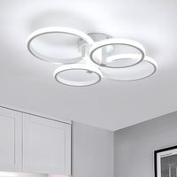 COMELY Modern LED Ceiling Light, 48W 5400LM Round Ceiling Lamp, Acrylic and Metal Ceiling Light Fixtures for Living Room, Bedroom, Kitchen, Dining Room - 6500K Cool White Light