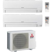 Climatizzatore Condizionatore Mitsubishi Linea Smart R32 MSZ-HR Dual Split Inverter 12000 + 12000 BTU con U.E. MXZ-2HA50VF Classe A++/A+