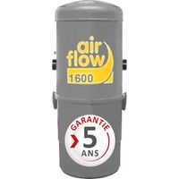 Airflow – Aspirateur central 1600 Watts – Dépression 3050 mmCE – Débit d’air 199 m3/h – Surface jusqu’à 300 m² – Silencieux intégré