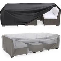 JSSEVN-Heavy Duty Patio Furniture Covers Waterproof, Patio Furniture Outdoor Sectional Sofa Set , Patio Table 89.7"L×62.2"W×28.3"H