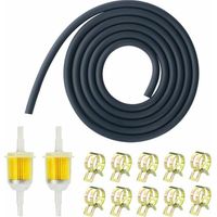 Kit de Filtre a Essence Moto avec 2 Pièces Filtre a Gasoil Carburant Diesel et 2M Durite Essence Tondeuse 8mm et 10 Pièces Collier Durite pour Scooters Moto,Tondeuses Gazon,Moteur