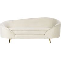 Beliani – Canapé droit 2 places en velours beige – Pieds en métal doré – Assise épaisse et confortable – Style glamour