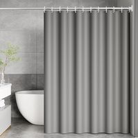 Solid Gray Shower Curtain — Decorative Polyester Bathroom Curtain (180 x 180 cm)