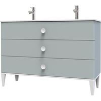 ONDEE ZEN - Meuble de salle de bain à poser NEMOO plan vasque - L120cm - Vert d'eau - Laqué