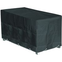 Housse salon de jardin rectangulaire 200 x 130 x 60 cm – Toile Oxford polyester 220g/m² imperméable – Système d'accroche cordon et oeillets – Couleur anthracite – Green Club