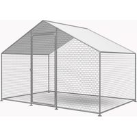 Hühnergehege 6 m² mit Maschendrahtzaun 2 x 3 x 2 m aus verzinktem Stahl