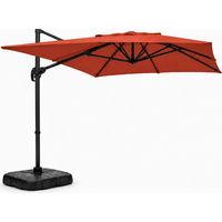 Parasol rectangulaire 2x3m déporté rotatif terracota PIANA