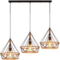 Modern Kreative Diamant Käfig Hängelampe Industrie Metall Retro Hanfseil Verstellbar Individualität Dekorative 3 Lichter